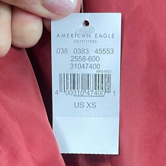 American Eagle Fuzzy Sherpa Jacket Rust Orange New Soft Warm Outerwear Size XS - Picture 5 of 8